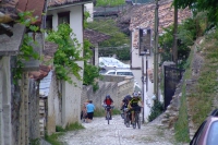 Cyclists in Berat, Albania