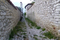 Street in the castle of Berat, Albania