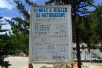 Bus timetable in Berat city, Albania