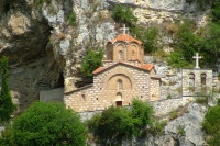 Church before the rock. Berat city, Albania