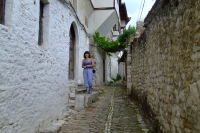 Narrow street in Berat city, Albania