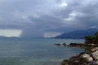 Rain over the Corfu island