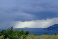 Rain over the Corfu channel