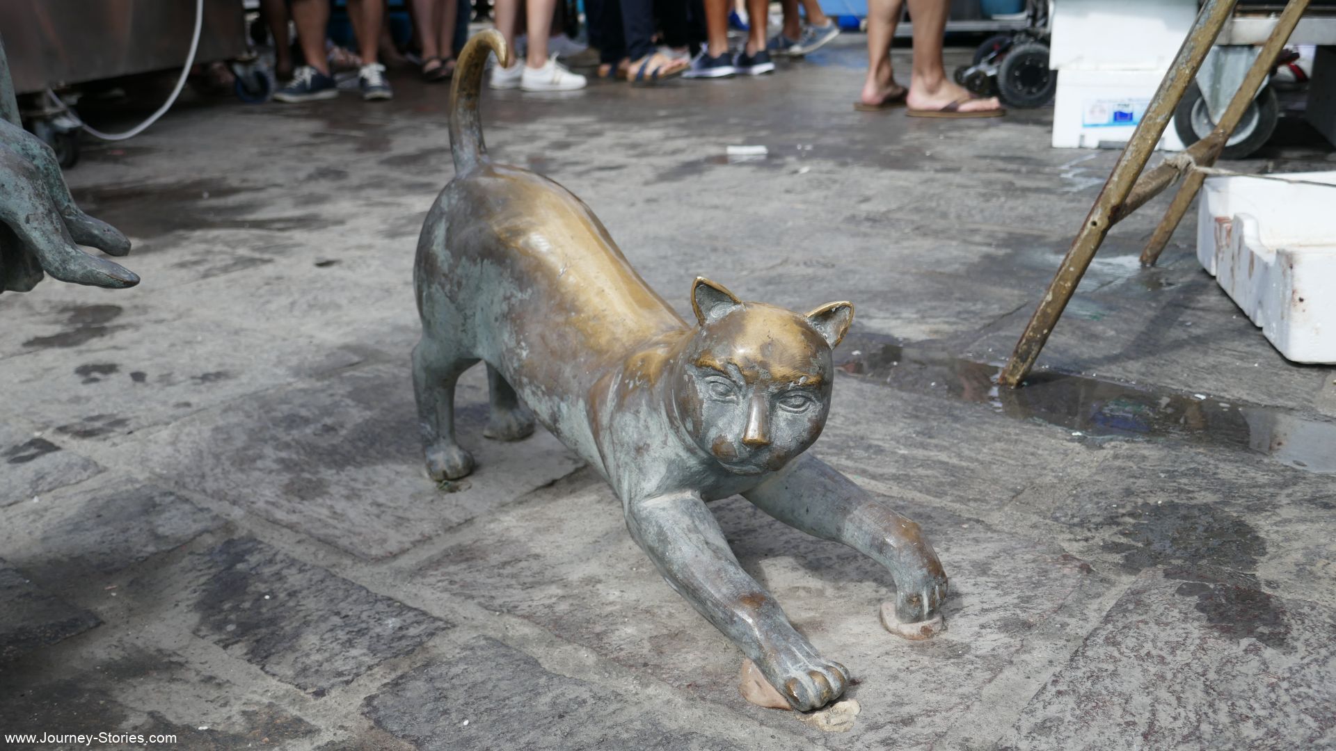 Cat - monument at the fish market in Marsaxlokk, Malta